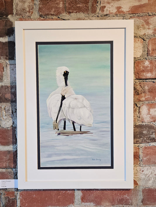 Finders Sweepers – framed original pastel painting by Karen Gourley Artist, shown in gallery