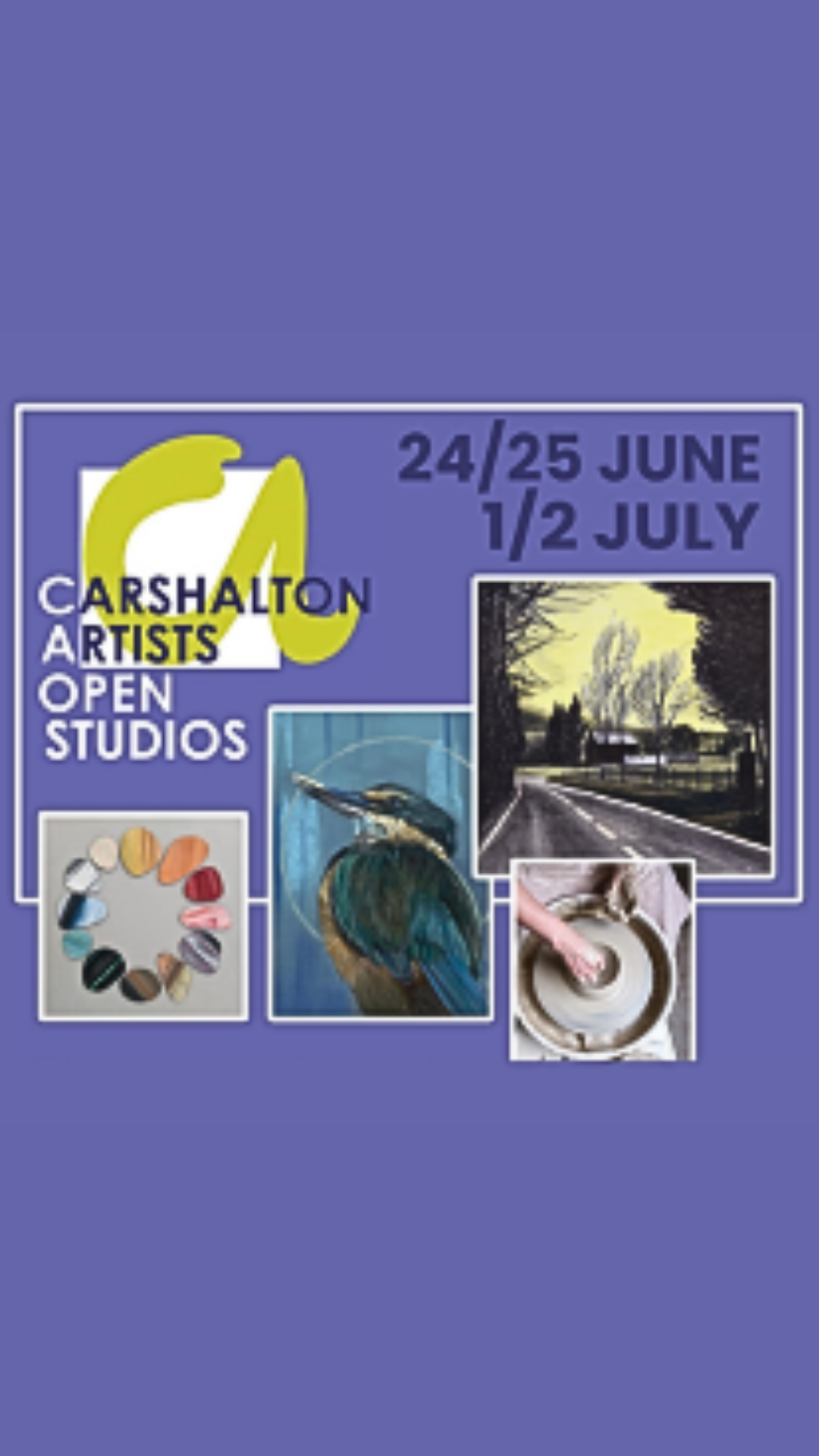 CAOS flyer featuring Carshalton artists