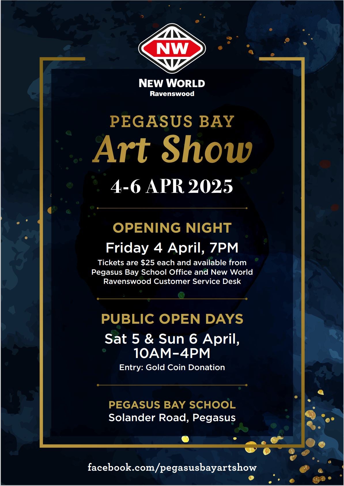 Pegasus Bay Art Show Flyer