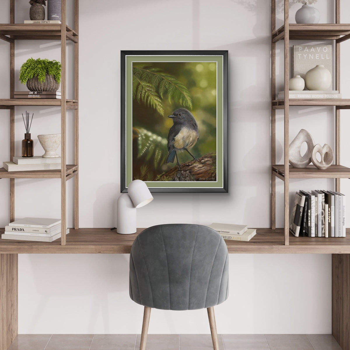 The Forest Watches Back | South Island Robin Limited Edition Print Karen Gourley Artist