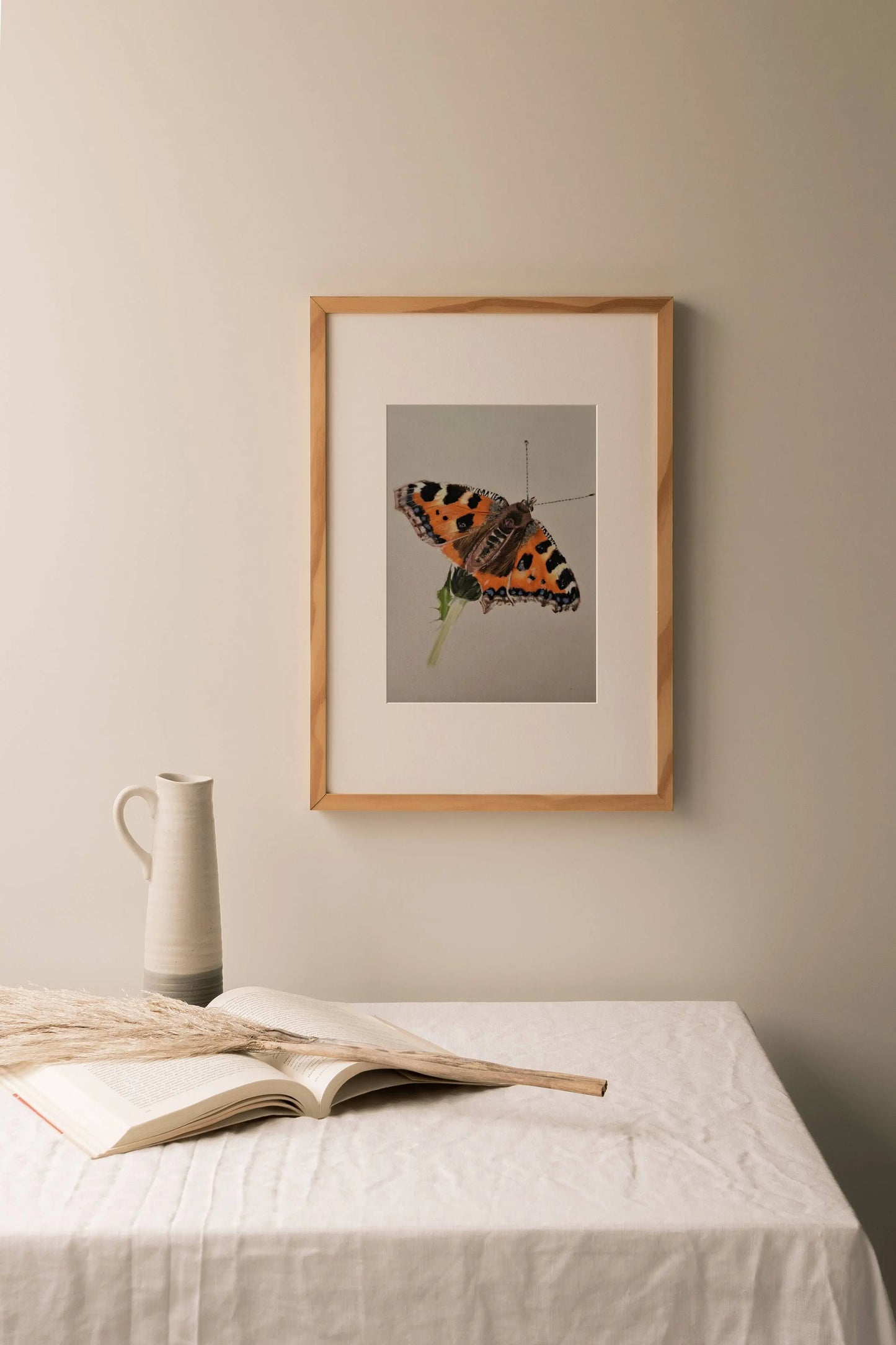 Small Tortoiseshell Butterfly Painting Karen Gourley Artist