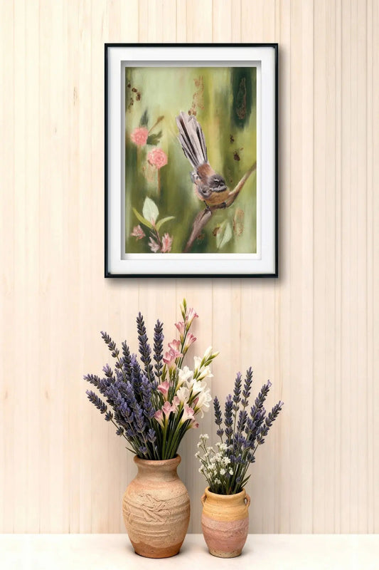 Just Passing Through fantail fine art print by Karen Gourley