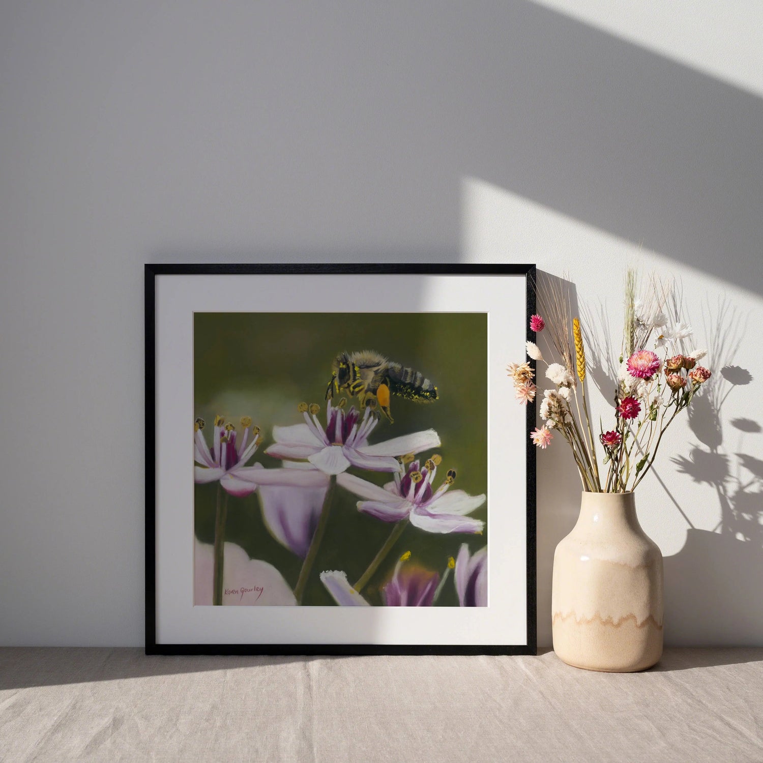 Bee and botanical paintings and prints by Karen Gourley Artist