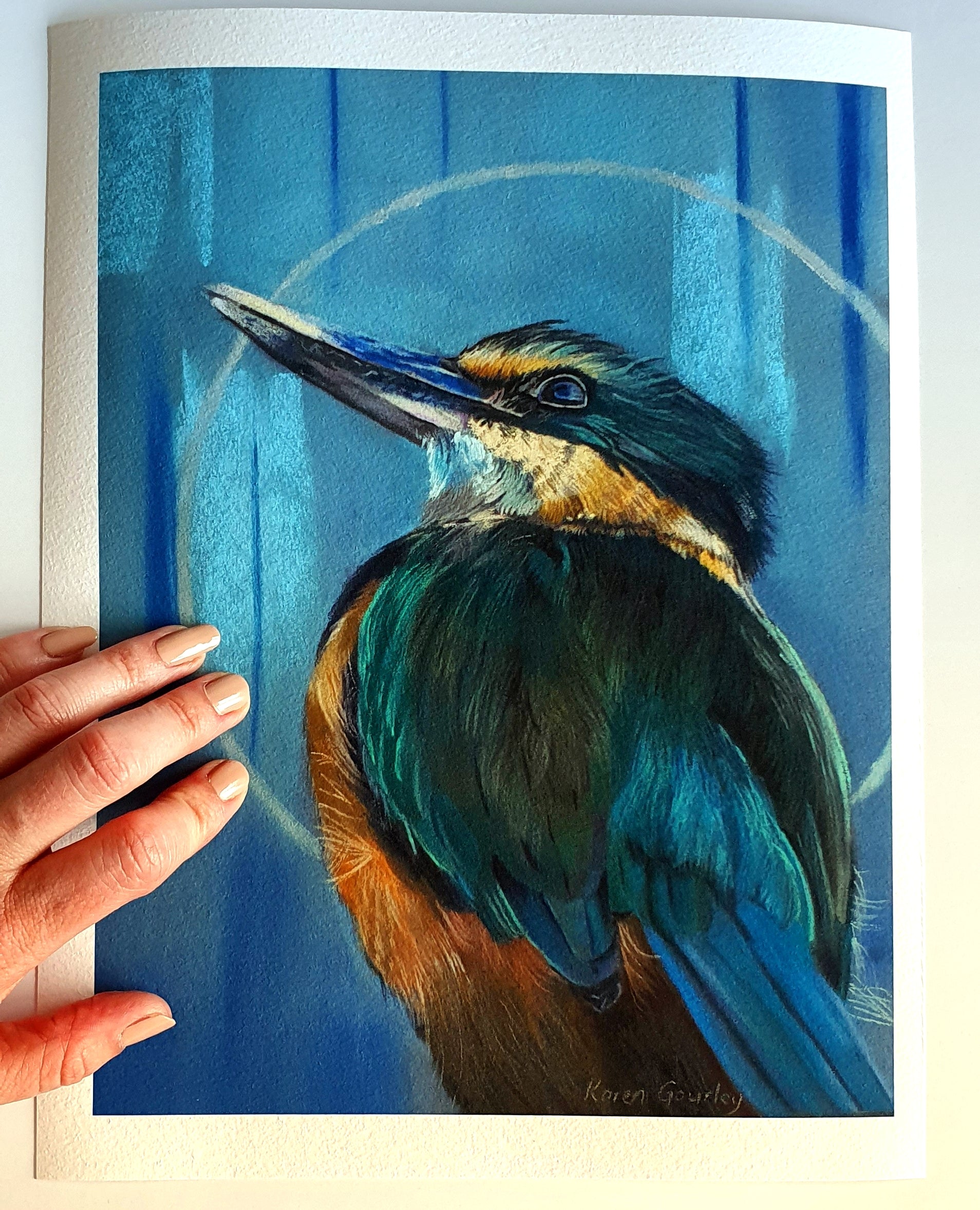 Sacred Kotare Kingfisher Limited Edition Print - Karen Gourley Artist