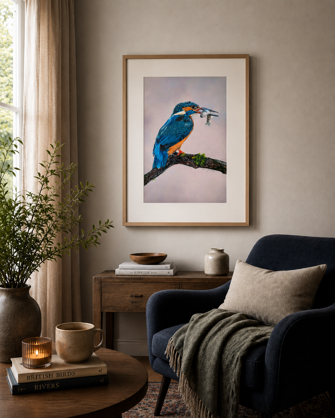 River's Jewel | British Kingfisher Fine Art Print Karen Gourley Artist