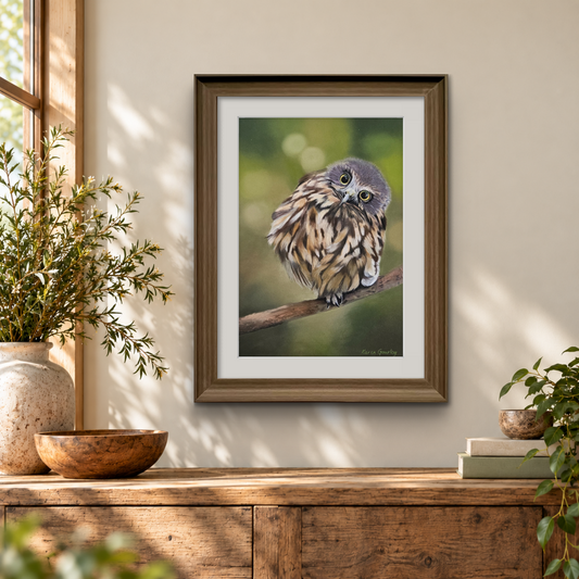 Wide Awake | Ruru Fine Art Print Karen Gourley Artist