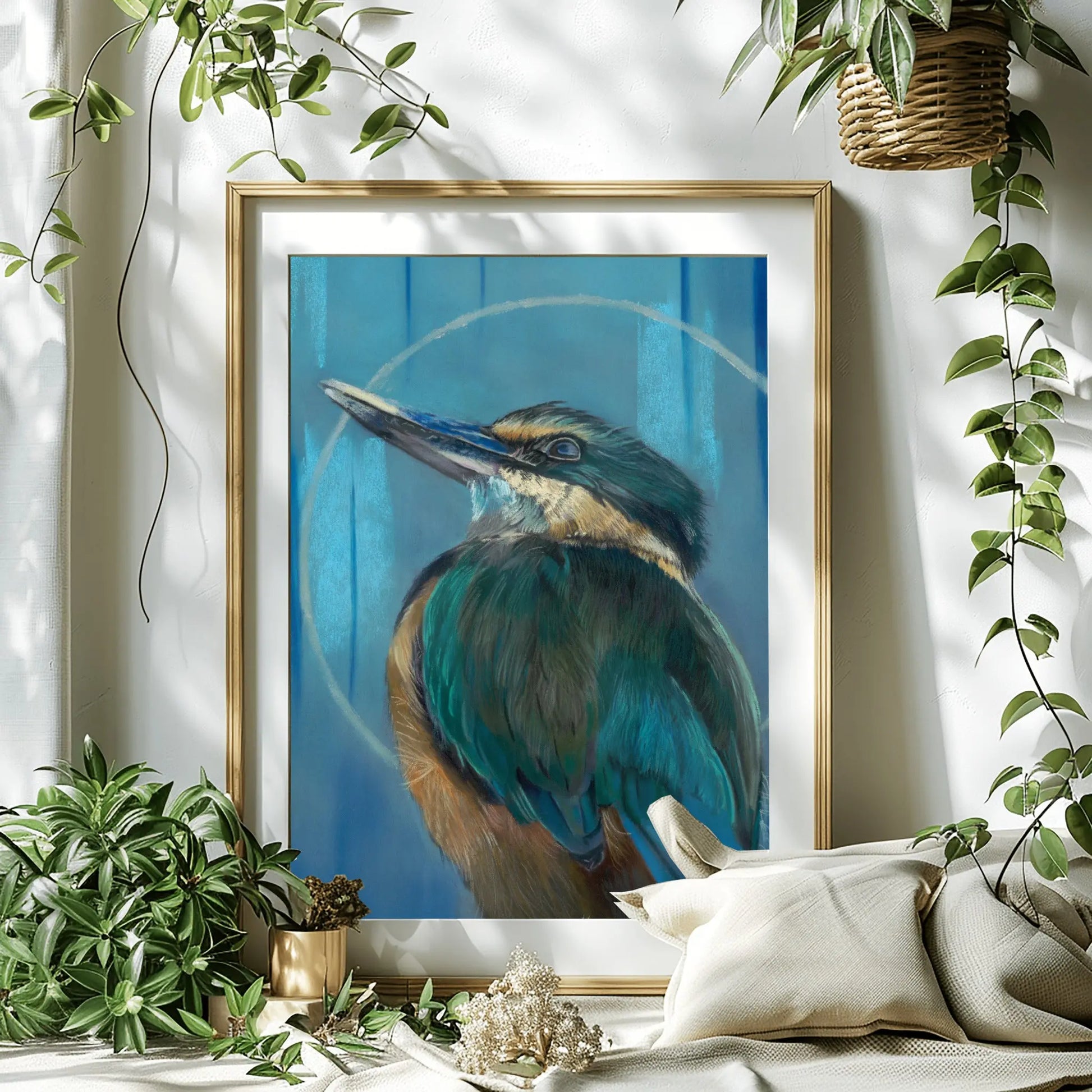 Sacred Kotare Kingfisher Limited Edition Print Karen Gourley Artist