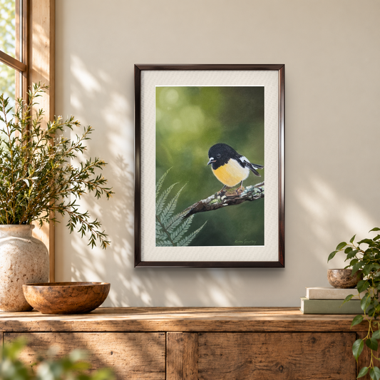 A Little Bit of Sunshine | Tomtit Fine Art Print Karen Gourley Artist